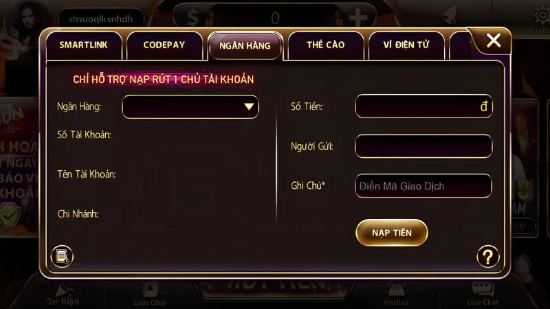 Thao tác nạp rút tiền tại Sunwin an toàn, hỗ trợ đa kênh thanh toán